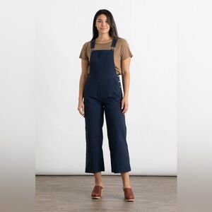 Bridge & Burn Navy Overall: high waisted and wide leg flattering fit